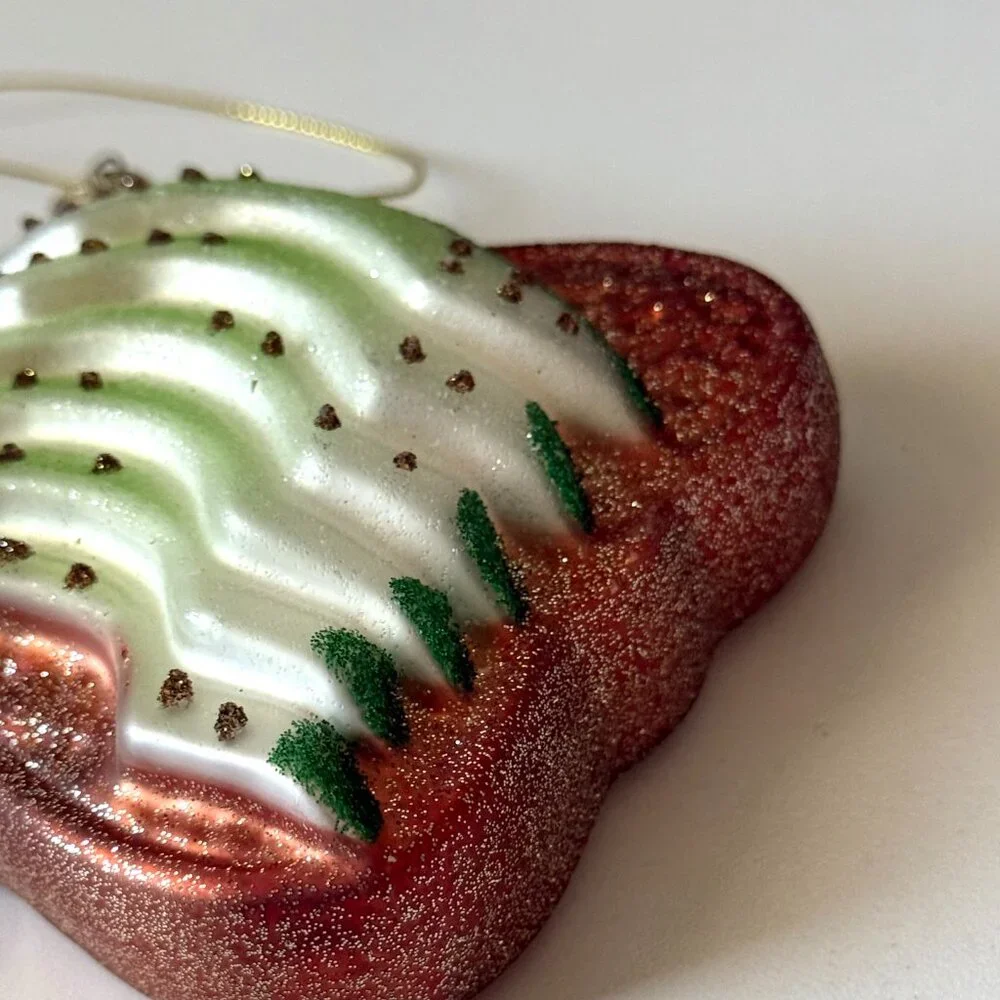 Christmas Holiday Ornament Glass Blown Old World vtg inspired avocado toast